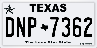 TX license plate DNP7362