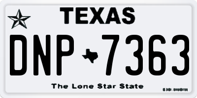 TX license plate DNP7363
