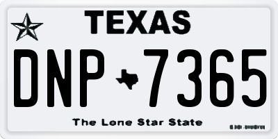 TX license plate DNP7365