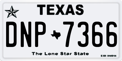 TX license plate DNP7366