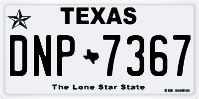 TX license plate DNP7367