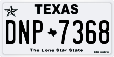 TX license plate DNP7368