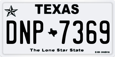 TX license plate DNP7369