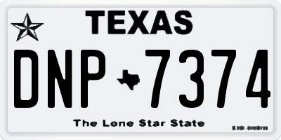 TX license plate DNP7374