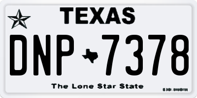 TX license plate DNP7378