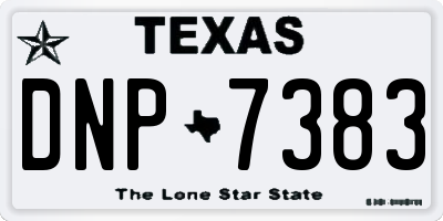 TX license plate DNP7383