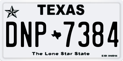 TX license plate DNP7384