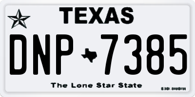 TX license plate DNP7385