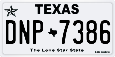 TX license plate DNP7386