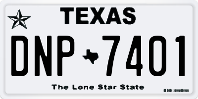 TX license plate DNP7401
