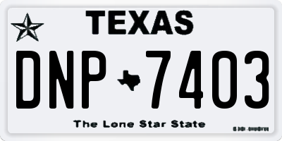 TX license plate DNP7403