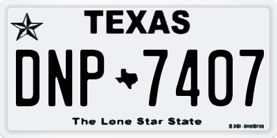 TX license plate DNP7407