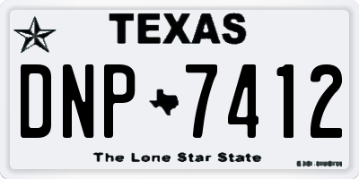 TX license plate DNP7412