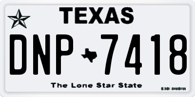 TX license plate DNP7418