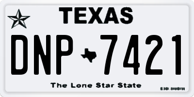 TX license plate DNP7421