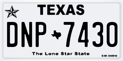TX license plate DNP7430