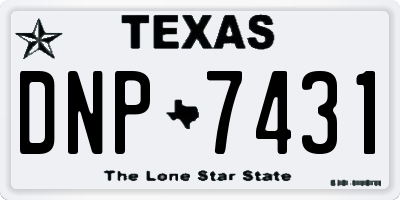 TX license plate DNP7431