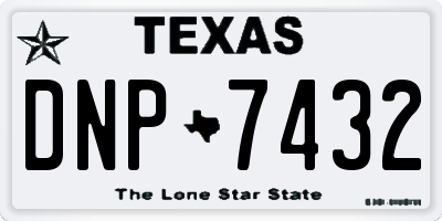 TX license plate DNP7432