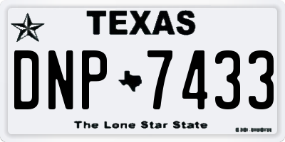 TX license plate DNP7433