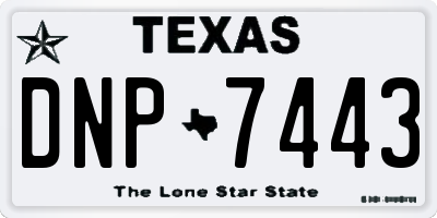 TX license plate DNP7443