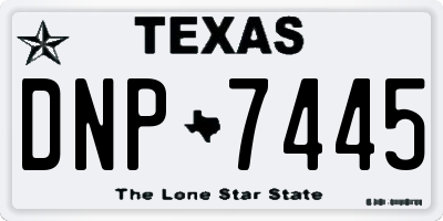 TX license plate DNP7445