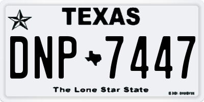 TX license plate DNP7447