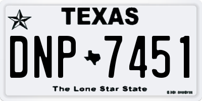 TX license plate DNP7451