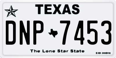 TX license plate DNP7453