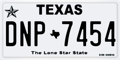TX license plate DNP7454