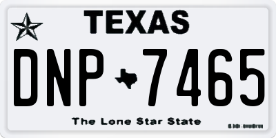TX license plate DNP7465