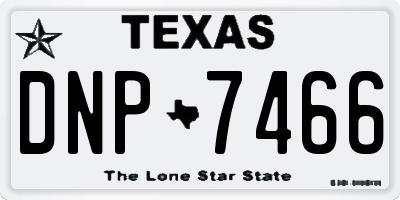 TX license plate DNP7466