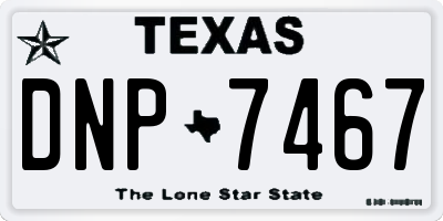 TX license plate DNP7467