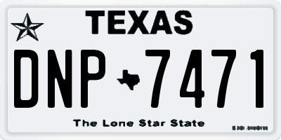 TX license plate DNP7471