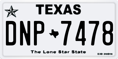 TX license plate DNP7478