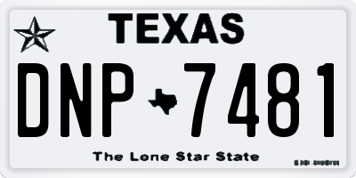 TX license plate DNP7481