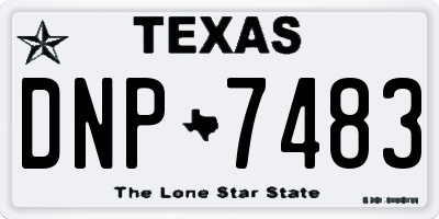 TX license plate DNP7483