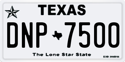 TX license plate DNP7500