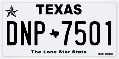 TX license plate DNP7501