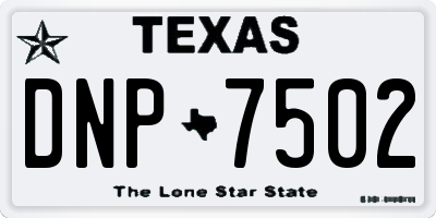 TX license plate DNP7502