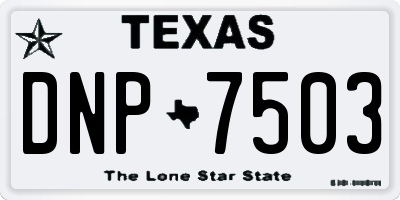 TX license plate DNP7503