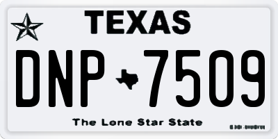 TX license plate DNP7509