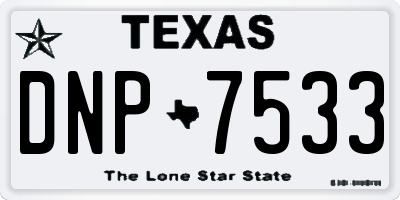 TX license plate DNP7533