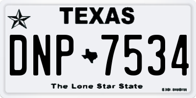 TX license plate DNP7534