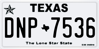TX license plate DNP7536