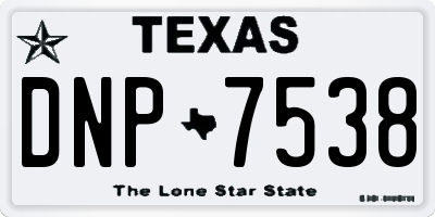 TX license plate DNP7538