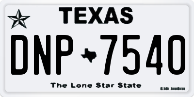 TX license plate DNP7540