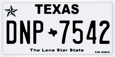 TX license plate DNP7542