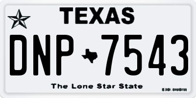 TX license plate DNP7543