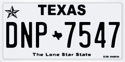 TX license plate DNP7547