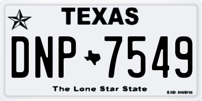 TX license plate DNP7549
